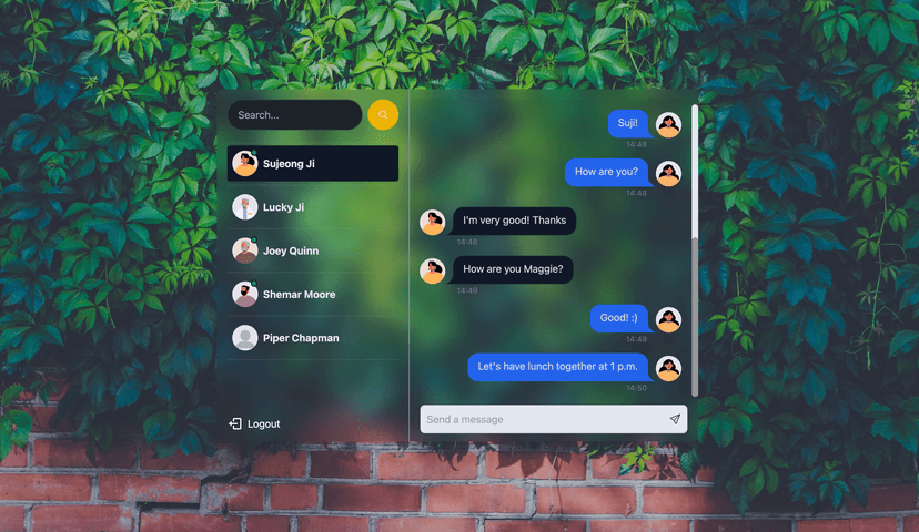Screenshot of the project Chat App